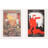 Set of 4 Vintage Propaganda Posters Lenin Proletariat Revolution