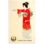 Original Travel Poster Japanese Airlines Geisha Advertsing poster