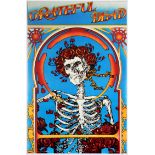 Original Advertising Poster Grateful Dead Skulls and Roses