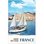 Original Vintage Travel Poster France Riviera Cote D'Azur Menton