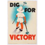 Original Vintage War Propaganda Poster Dig for Victory WWII UK Home Front