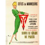 Original Advertising Poster Fashion Models Catwalk Lyon France