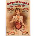 Original Advertising Poster Corset Paris Lingerie France