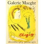 Original Advertising Poster Galerie Maeght Chagall Le Fond Jaune 1969