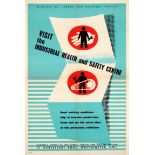 Original Propaganda Poster Industrial Health Safety Centre Midcentury Modern
