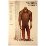 Original Movie Poster In the Footsteps of a Yeti Soviet Perestroika USSR