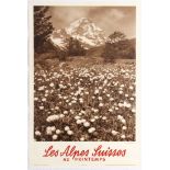 Original Travel Poster Swiss Alpes Switzerland St Moritz