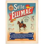 Original Vintage Advertising Poster Horse Saddles France
