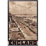 Original Travel Poster England Brighton Seafront