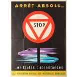 Original Propaganda Poster Stop Arret Absolu Safe Driving