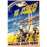 Original Sport Poster Peace Cycling Competition 1954