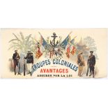 Original Propaganda Poster Troupes Colonials France Recruitment