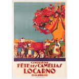 Original Travel Poster Switzerland Locarno Camellia Festival