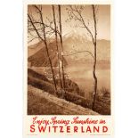 Original Travel Poster Lucerne Spring Switzerland Mountains