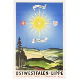 Original Travel Poster Ostwestfalen Lippe Germany Westphalia