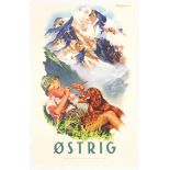 Original Travel Poster Ostrig Austria Mountains