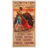 Original Vintage Advertising Poster Corrida Barcelona Spain