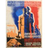 Original Propaganda Poster Art Deco WWI France War Veterans Association