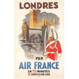 Original Vintage Travel Poster London Air France Falcucci