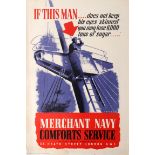 Original War Poster Merchant Navy WWII UK
