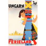 Original Travel Poster Hungary Ungarn Ibusz