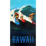 Original Advertising Poster Hawaii Surfing Hallmark Cards