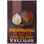 Original Travel Poster Zagreb Croatia Trade Fair