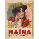 Original Vintage Advertising Poster Clairvoyant Maina Show