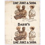 Original Vintage Advertising Poster AG Barr Lime Juice and Soda Soft Drink