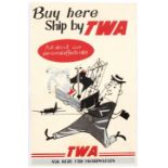 Original Vintage Advertising Poster TWA Cargo Midcentury Modern