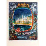Original Travel Poster Menton French Riviera Terechkovitch Musis Festival