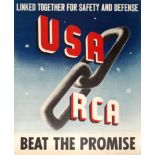 Original War Poster USA RCA Beat the Promise WWII