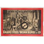 Original Vintage Circus Advertising Poster Duro Grand Steelworks