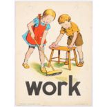 Original Children Dictionary Poster Card Work