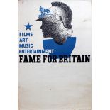 Original Advertising Poster Films Art Music Entertainment Fame for Britain (Blue) McKnight Kauffer