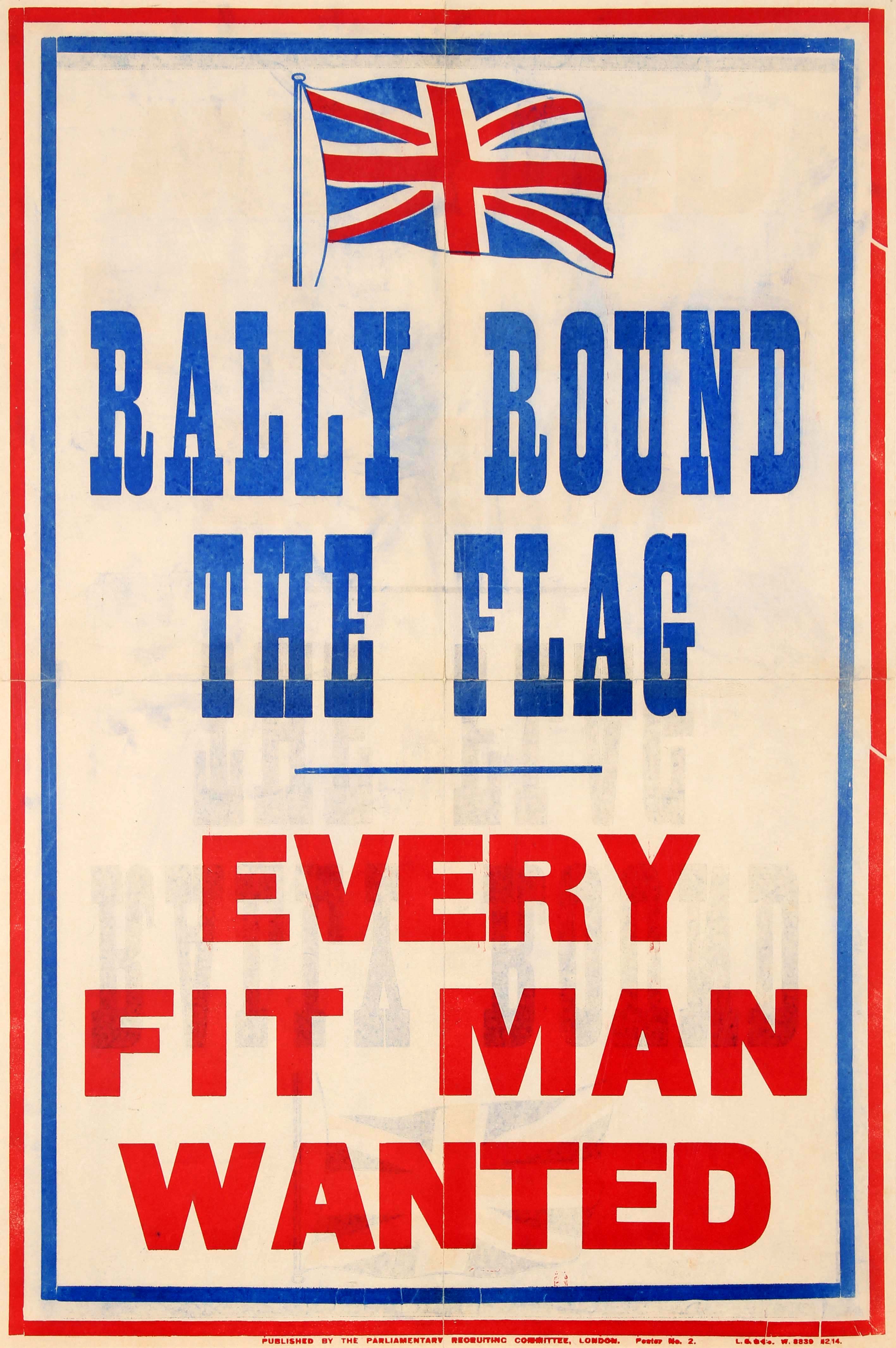 War Poster Rally Round The Flag Every Fit Man Wanted WWI