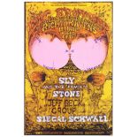 Advertising Poster Rock Concert Bill Graham Richie Havens Sly and The Family Stone Jeff Beck Group