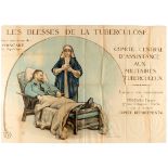 WWI War Poster Wounded Tuberculosis Hospital France
