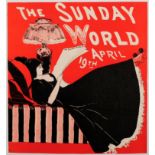 Advertising Poster The Sunday World Magazine 1896 Belle Epoque