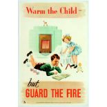 Four Propaganda Posters Child Safety Pillow Fire Place Safe Home ROSPA