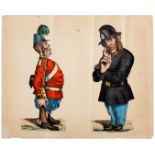 Advertising Poster Epinal Lithograph Print Soldier Fireman Caricature