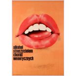 Propaganda Poster Alcohol Venereal Diseases Lips Swierzy