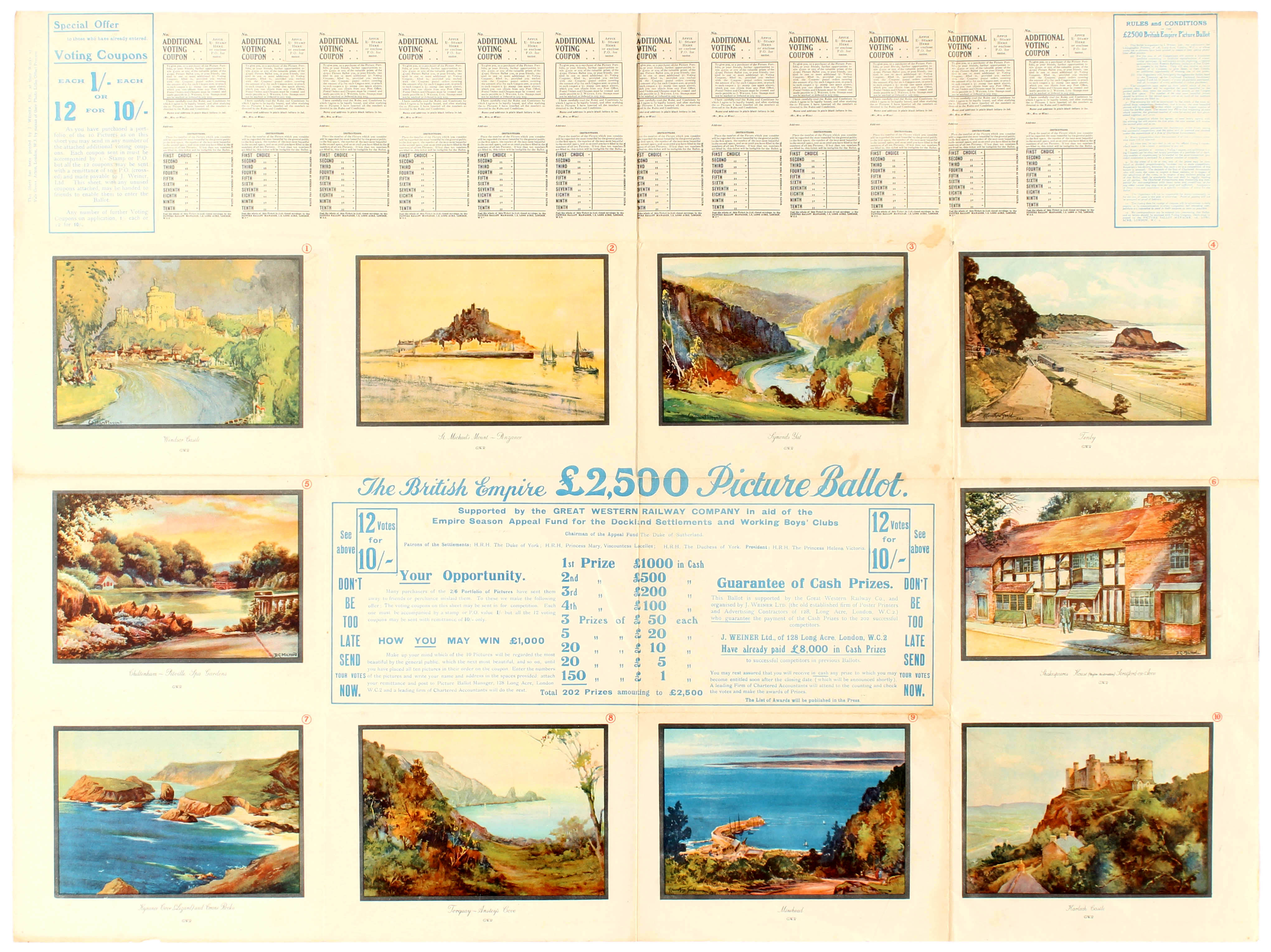 Travel Poster -The British Empire £2500 Picture Ballot