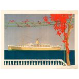 Travel Poster Orient Line Orcades Steam Ship Chas Pears