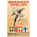 Sport Advertising Poster Nordic Games Winter Olympics Stockholm