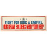 WWI War Poster Fight for King and Empire GB Recruitment