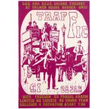 Concert Advertising Poster Chris Shaw Rock Band Traffic Freedom GB Sussex University