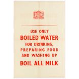 WWII Propaganda Poster Boiled Water Home Front Large