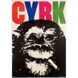 Advertising Poster Cyrk Chimpanzee Monkey Waldemar Swierzy