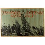 WWI War Poster France Defense Nationale Loan